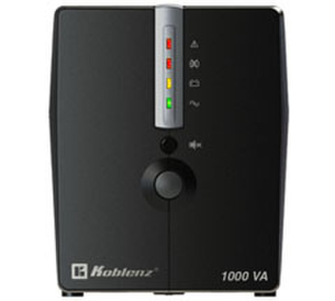 Koblenz 10017 USB/R Zeile-interaktiv 1000VA 8AC outlet(s) Schwarz Unterbrechungsfreie Stromversorgung (UPS)