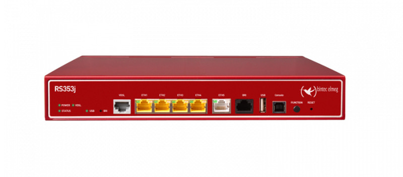 Bintec-elmeg RS353JV ADSL2+ Eingebauter Ethernet-Anschluss Rot