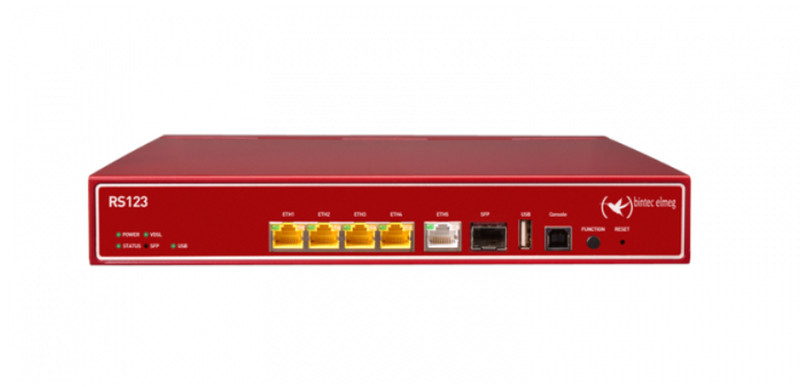Bintec-elmeg RS123 Eingebauter Ethernet-Anschluss Rot Kabelrouter