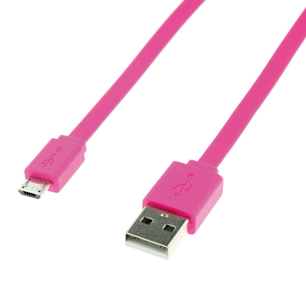 Secomp USB 2.0, A - Micro B, M/M, 1m 1м USB A Micro-USB B Розовый