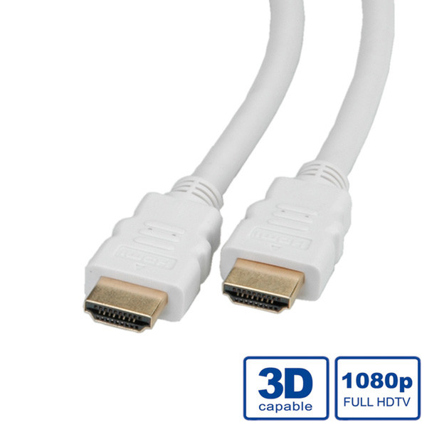 ROLINE HDMI High Speed Kabel mit Ethernet, weiss 10,0m