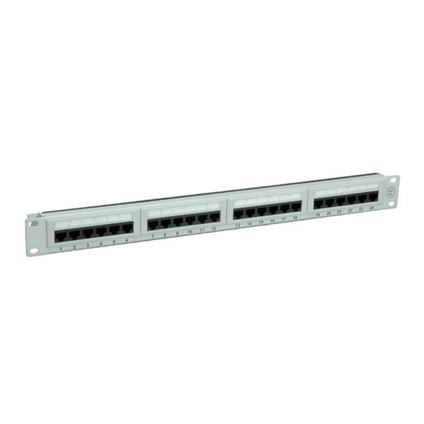 Value Kat.6a 19"-Patchpanel, 24 P, ungeschirmt, grau