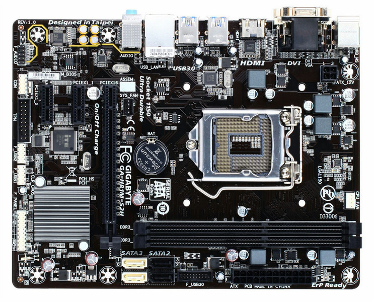 Gigabyte GA-H81M-S2H Intel H81 Socket H3 (LGA 1150) Микро ATX материнская плата