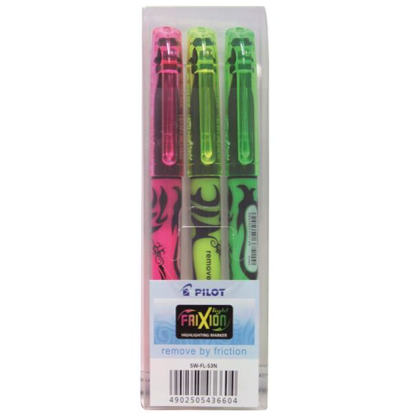 Pilot Frixion Light Chisel tip Green,Pink,Yellow 3pc(s) marker