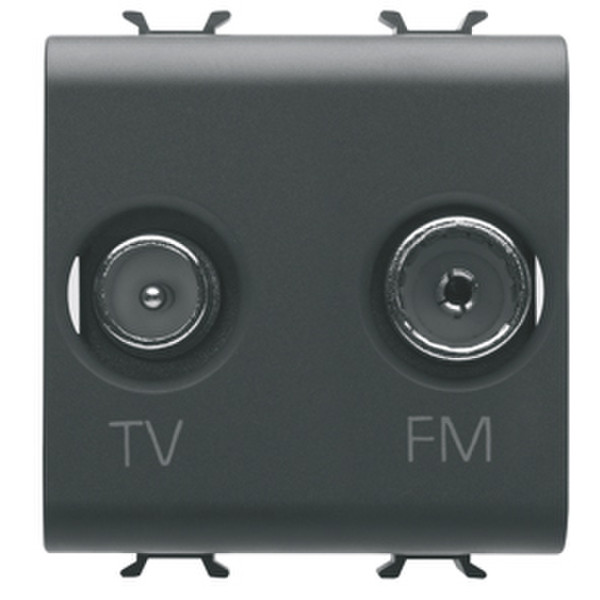 Gewiss GW12381 TV + Radio Black socket-outlet