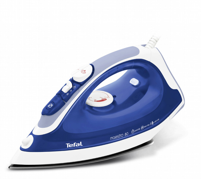 Tefal Maestro FV3780 Dampfbügeleisen Teflon soleplate 2200W Blau Bügeleisen