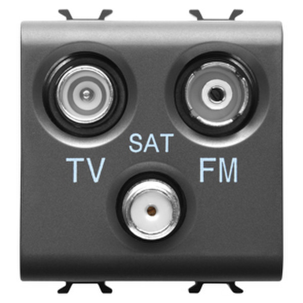 Gewiss GW12382 SAT + TV + Radio Black socket-outlet