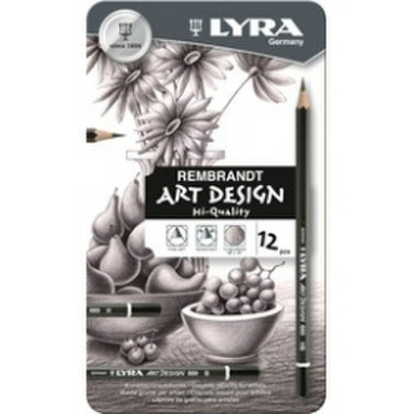 Lyra Rembrandt Art Design 6B 12шт графитовый карандаш