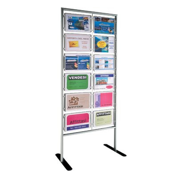 Tecnostyl Menpa Freestanding A4 Aluminium presentation display