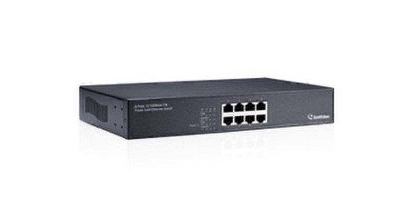 Geovision GV-POE0800 Неуправляемый Fast Ethernet (10/100) Power over Ethernet (PoE) 11U Черный сетевой коммутатор