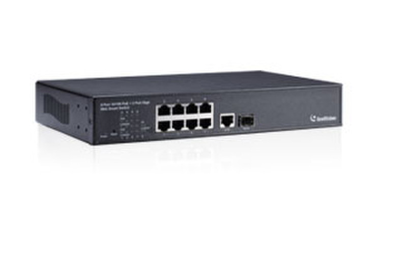 Geovision GV-POE0801 Неуправляемый Fast Ethernet (10/100) Power over Ethernet (PoE) 11U Черный сетевой коммутатор