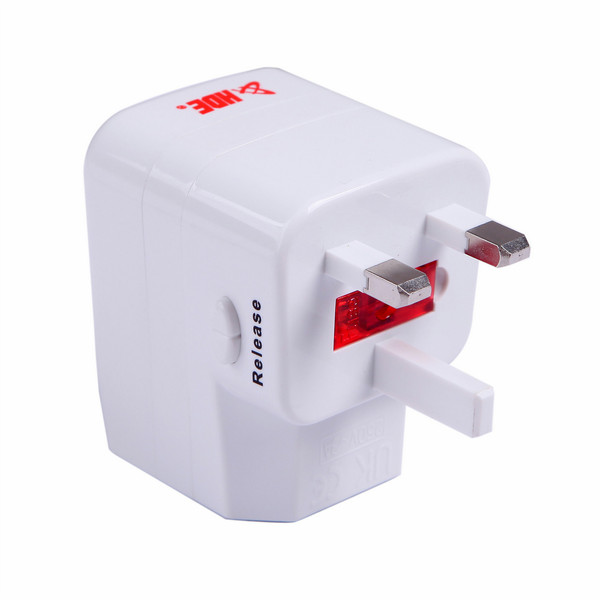 HDE J23 Universal Weiß Netzstecker-Adapter