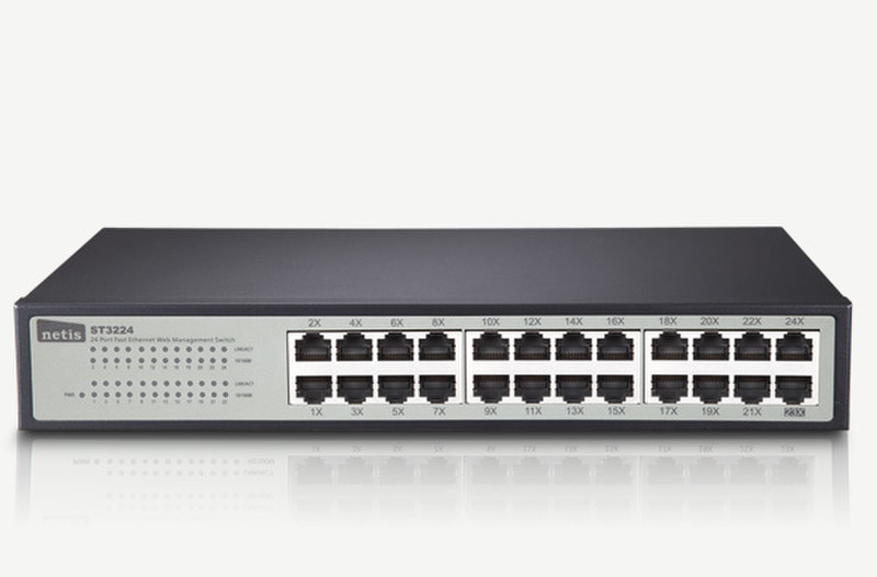 Netis System ST3224 gemanaged L2 Fast Ethernet (10/100) Schwarz, Grau Netzwerk-Switch