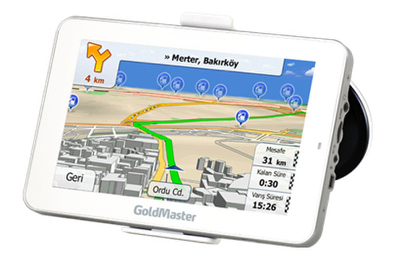 GoldMaster NAV-705 HD Tragbar / Fixiert 7Zoll TFT Touchscreen Schwarz Navigationssystem
