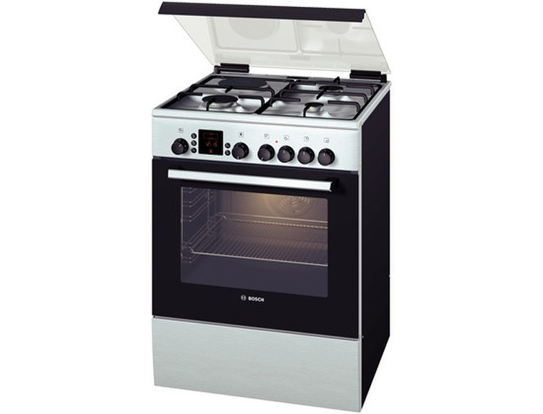 Bosch HSV74D050T Отдельностоящий Gas hob A Черный, Нержавеющая сталь кухонная плита