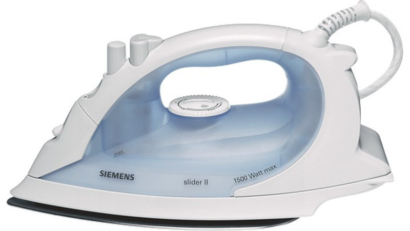 Siemens TB21320 Dampfbügeleisen Edelstahl-Bügelsohle 1500W Blau, Weiß Bügeleisen