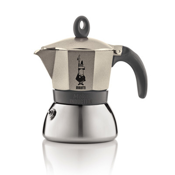 Bialetti 4832 Grau, Edelstahl Mokkakanne