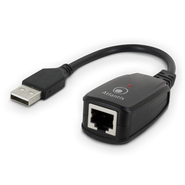 Atlantis Land A02-UTL20 USB 2.0 RJ45 Черный кабельный разъем/переходник