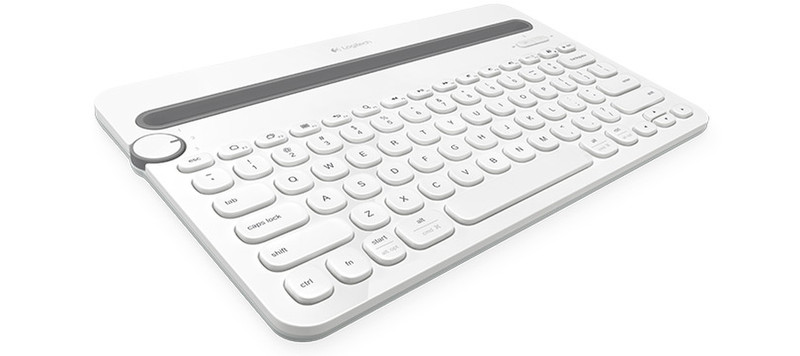 Logitech K480 Bluetooth QWERTY UK Englisch Grau, Weiß Tastatur für Mobilgeräte