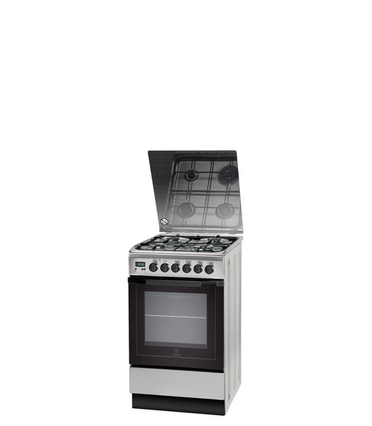 Indesit I5TMH6AG(X)/NL Freestanding Gas A Black,Stainless steel cooker