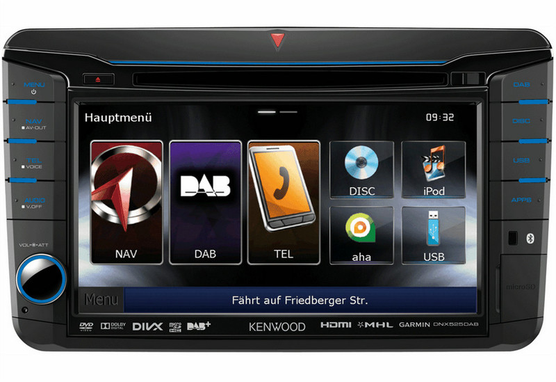 Kenwood Electronics DNX525DAB Fixed 7Zoll LED Touchscreen 2300g Schwarz Navigationssystem