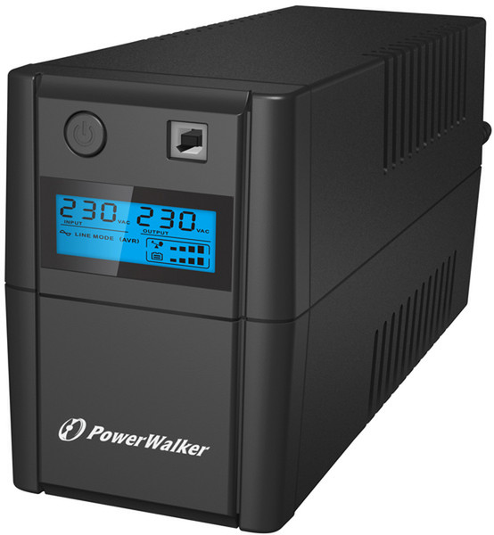 PowerWalker VI 650 SHL Schuko Zeile-interaktiv 650VA 2AC outlet(s) Turm Schwarz Unterbrechungsfreie Stromversorgung (UPS)