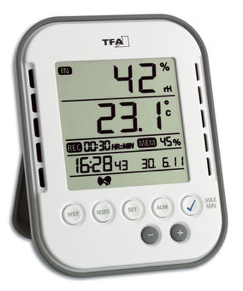 TFA 30.5022 Для помещений Electronic environment thermometer Cеребряный, Белый