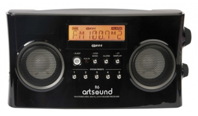 Artsound R6 B Портативный Цифровой Черный радиоприемник