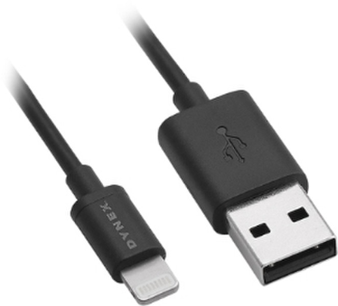Dynex 4", USB2.0 - Lightning 0.1м USB A Lightning Черный