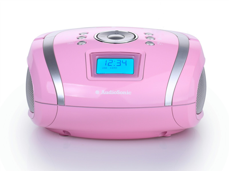 AudioSonic RD-1566 Portable Digital Pink radio