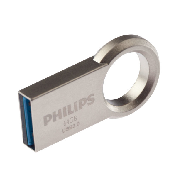 Philips FM64FD145B/10 64ГБ USB 3.0 (3.1 Gen 1) Тип -A Нержавеющая сталь USB флеш накопитель
