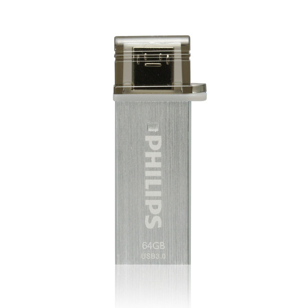 Philips FM64DA132B/10 64ГБ USB 3.0 (3.1 Gen 1) Тип -A Нержавеющая сталь USB флеш накопитель