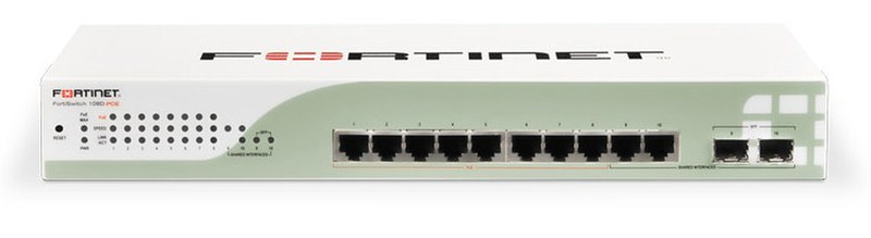 Fortinet FortiSwitch-108D-POE Управляемый L2/L3 Gigabit Ethernet (10/100/1000) Power over Ethernet (PoE) Белый