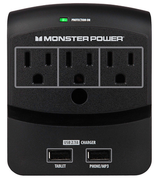 Monster Cable 121864 3AC outlet(s) Black surge protector