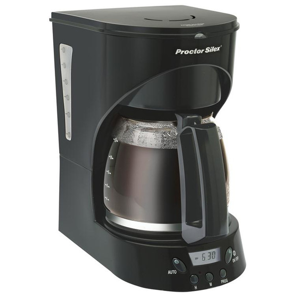 Proctor Silex Easy Morning Drip coffee maker 12cups Black