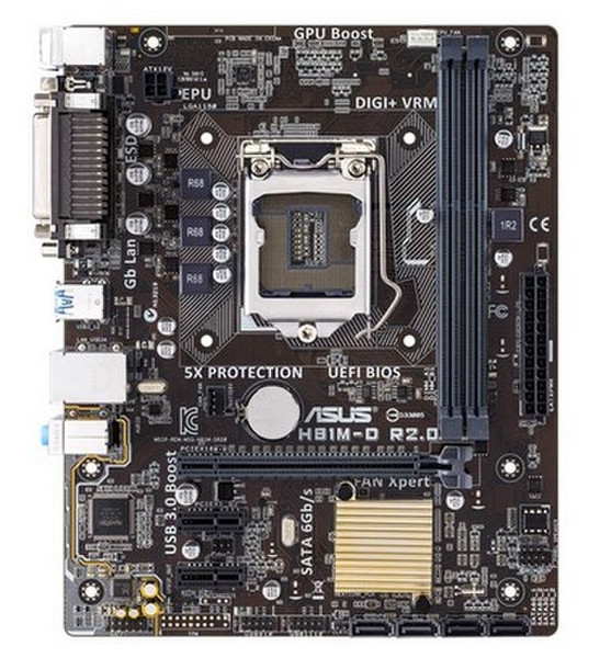 ASUS H81M-D R2.0 Intel H81 Socket H3 (LGA 1150) Микро ATX материнская плата