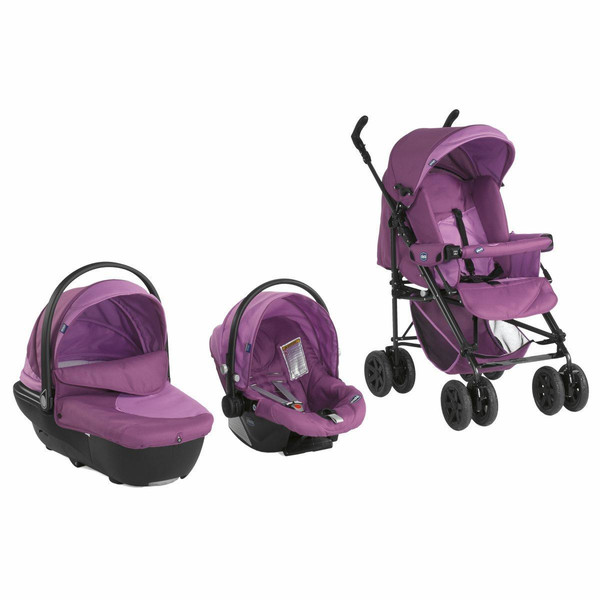 Chicco Trio Enjoy Fun Travel system pram 1место(а) Черный, Розовый, Нержавеющая сталь