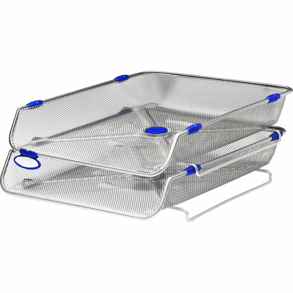 Rexel 2 Tirered Wire Letter Tray Silver
