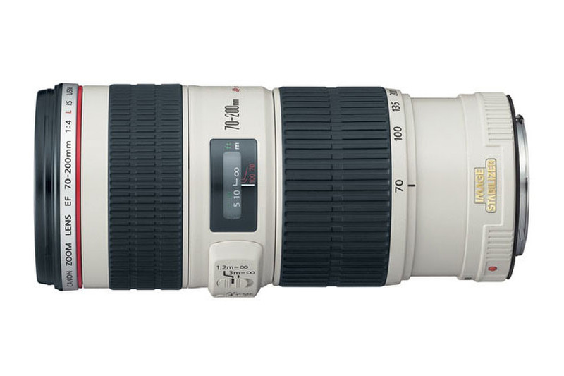 Canon EF 70-200mm f/4L IS USM SLR Tele zoom lens Schwarz, Weiß