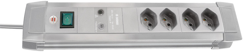 Brennenstuhl 1155552374 4AC outlet(s) 250V 1.8m Grey surge protector