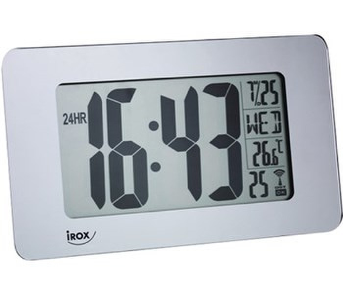 Irox LUNA6 Digital table clock Rechteckig Silber Tischuhr