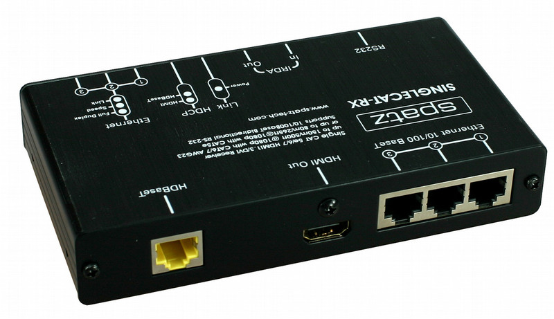 Spatz SINGLECAT AV transmitter & receiver Black AV extender