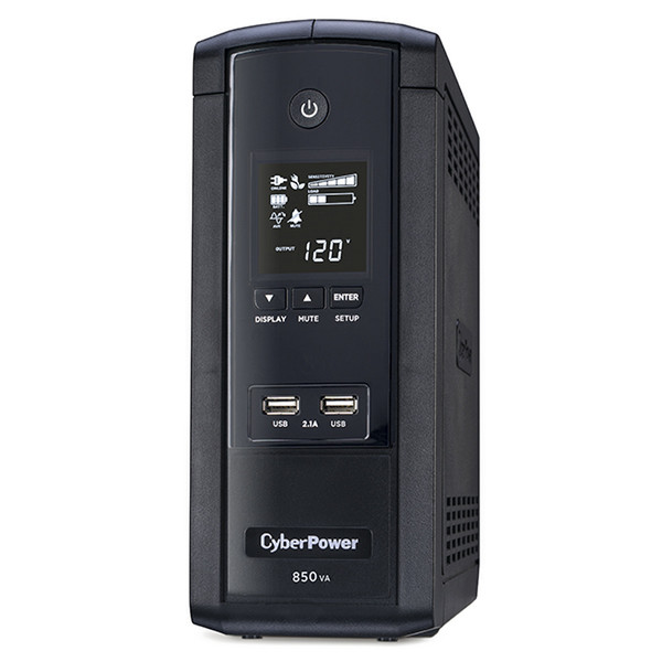 CyberPower BRG850AVRLCD 850VA 10AC outlet(s) Tower Black uninterruptible power supply (UPS)