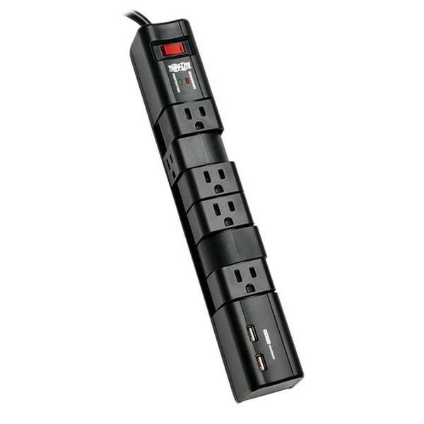 Tripp Lite TLP608RUSBB 6AC outlet(s) 2.44m Black surge protector