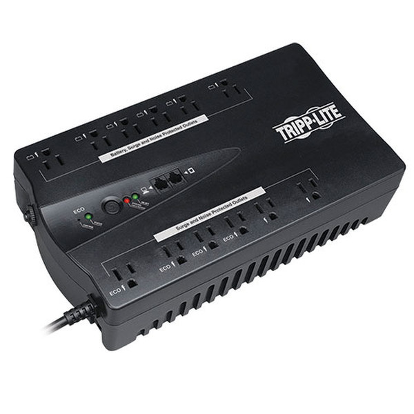 Tripp Lite ECO Series 120V 900VA 480W Energy-Saving Standby UPS with USB, Muted Alarm and 12 Outlets
