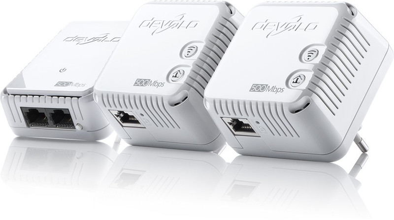 Devolo dLAN 500 WiFi, Network Kit 500Mbit/s Ethernet LAN Wi-Fi White 3pc(s) PowerLine network adapter