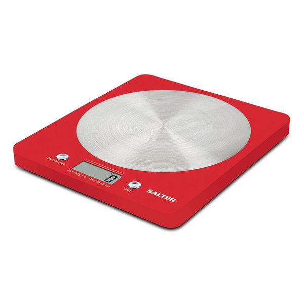 Salter 1046 RDDR Tabletop Electronic kitchen scale Red,Stainless steel