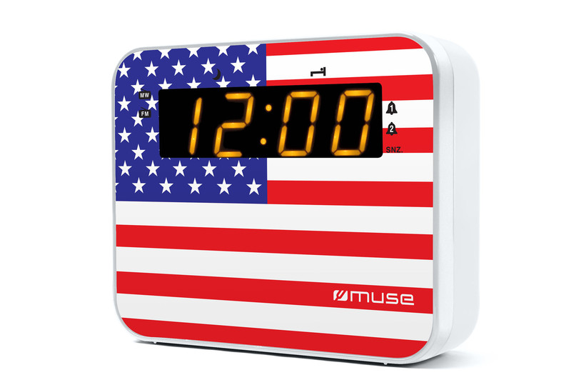 Muse M-165 US Часы Цифровой Синий, Красный, Белый радиоприемник