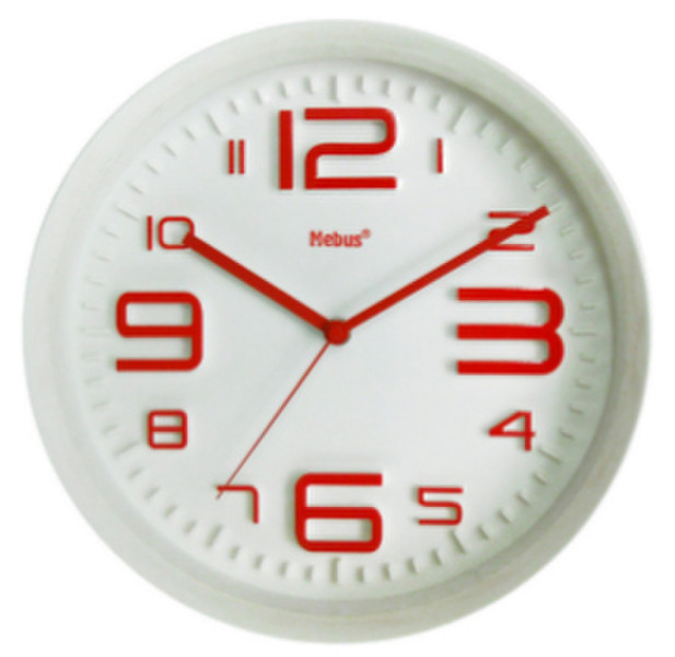Mebus 41399 Quartz wall clock Kreis Rot, Weiß Wanduhr