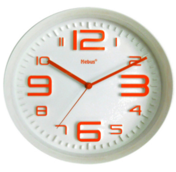 Mebus 41356 Quartz wall clock Circle Orange,White wall clock
